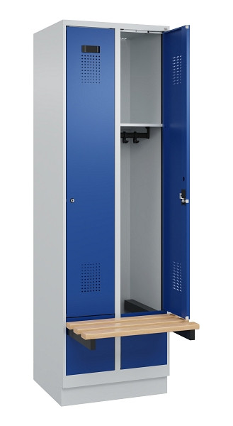 C+P Spind Evolo PLUS, 2 Abteil, 1950x600x815mm, 7035/5010, Zylinderschloss, 049040-20 S10033
