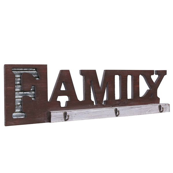 Mendler Wandgarderobe HWC-A91 Family, Garderobenpaneel, Landhaus Holz Metall, 57382