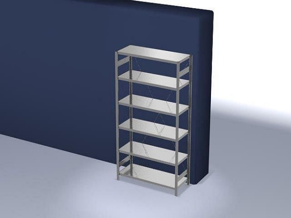hofe Fachboden-Grundregal, 2500x500x1300 mm, 6 Fachebenen, verzinkt, 230 kg Fachlast, 2500 kg Feldlast, einseitige Bedienung, HZG25513XM