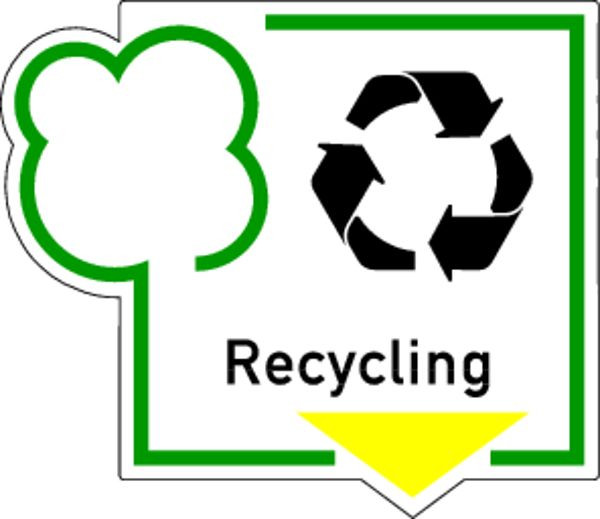 Schilder Klar Recyclingschild Recycling, 125x108 mm Folie selbstklebend, 2125/64
