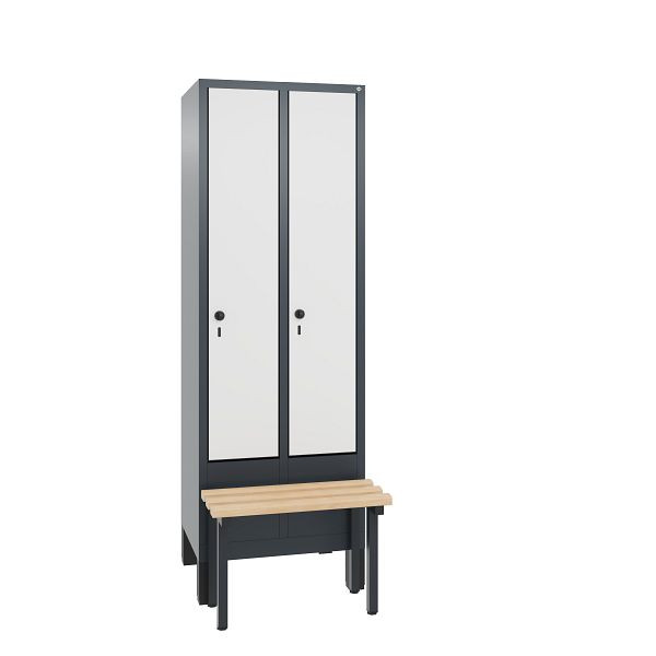 C+P Spind Evolo, 2 Abteile, H1850xB610xT815 mm, Anthrazit/HPL Weiß, 48030-20 S10365