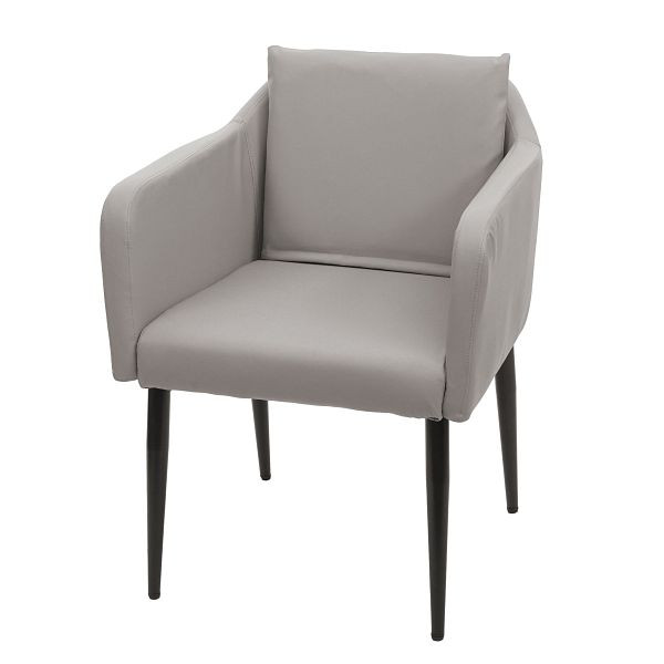 Mendler Esszimmerstuhl HWC-H93, Küchenstuhl Lehnstuhl Stuhl, Kunstleder taupe-grau, 74730