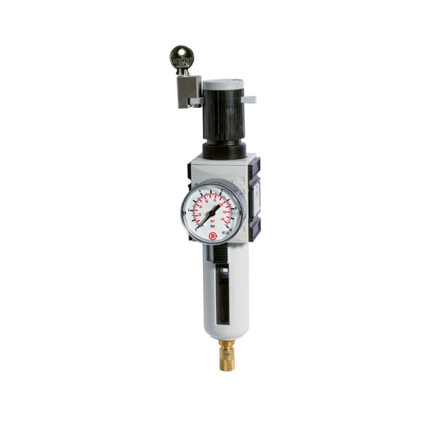 Riegler Filterregler »FUTURA«, PC-Behälter, SK, Manometer, BG 1, G 1/4, 0,2-4 bar, VA, 151786