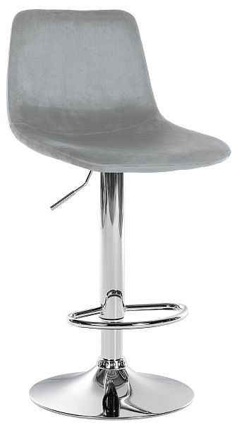 CLP Barhocker Divo Samt Chrom, grau, 321715, 4251756486211