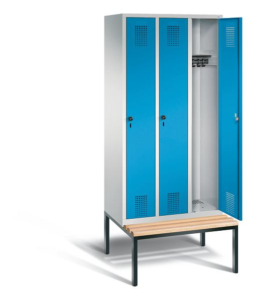 C+P Garderobenschrank Evolo, H2090xB900xT815mm, Farbe: Lichtgrau / Lichtblau, 48050-30 S10014