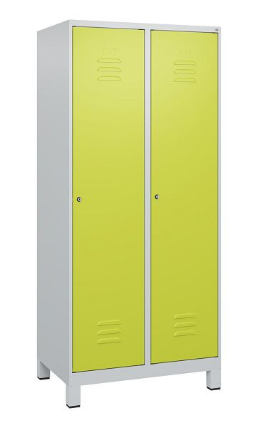 C+P Umkleidespind Classic PLUS, Füße, 2 Abteile, 1800x800x500mm, 7035/0024, Zylinderschlösser, 0800107-22 S10025