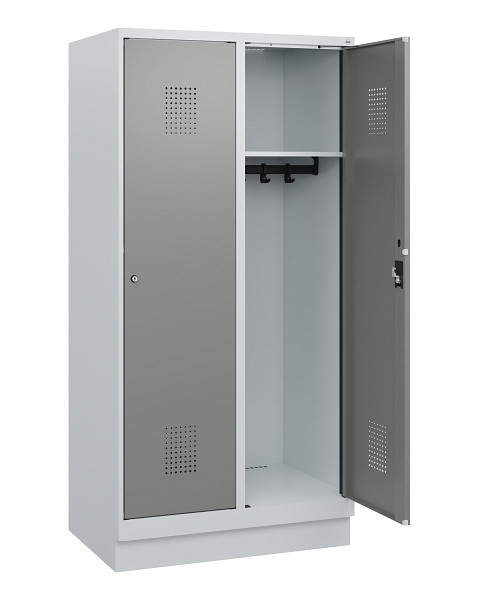 C+P Spind Evolo PLUS, Sockel, 2 Abteile, 1630x800x500mm, 7035/0004, Zylinderschloss, 0490205-22 S10041