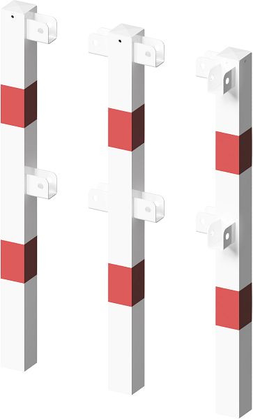 Schake Schutzgeländer Stahlrohr 70 x70 mm, Standpfosten zum Einbetonieren, Endpfosten für Ober- und Knieholm, 4270B