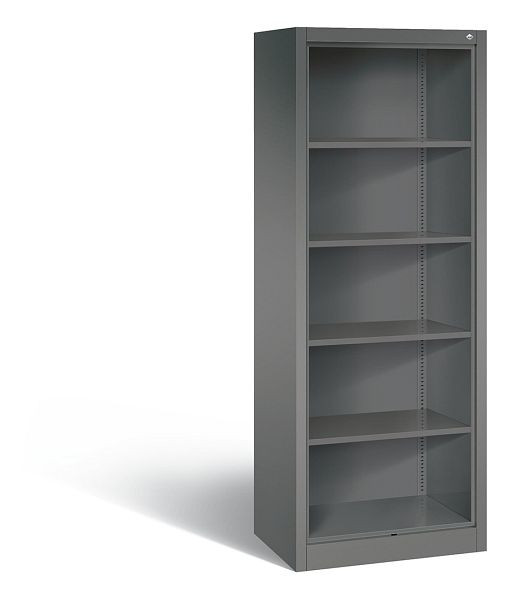 C+P Stahlregal mit Rückwand Acurado, H1950xB700xT500mm, Farbe: Vulkangrau, 5 OH, 9137-000 S10010