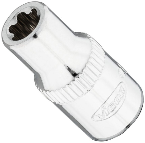 VIGOR T-Plus Steckschlüsseleinsatz, Vierkant 6,3 mm (1/4 Zoll), E+ Profil, E7+, V7920-EP7
