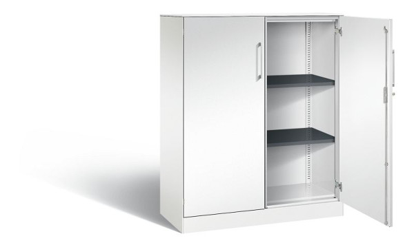 C+P Flügeltürenschrank Asisto, H1310xB1000xT435mm, Farbe: Verkehrsweiß, Bügelgriff, 3 OH, 141032-000 S10186