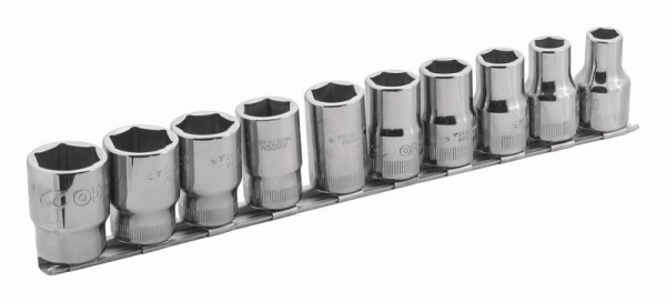 Bahco 1/2" Steckschlüssel-Satz, 10-teilig, auf Klemmleiste, 7810MH