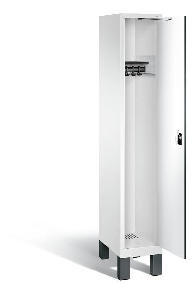 C+P Garderobenschrank Evolo, H1850xB320xT500mm, Farbe: Verkehrsweiß / Dekor Weiß, 48010-10 S10161