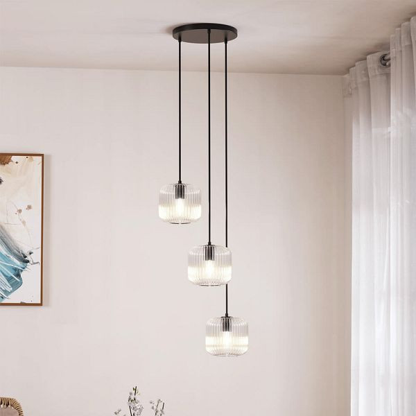 HOME DELUXE Hängeleuchte aus Glas LILY, Transparent, 61066