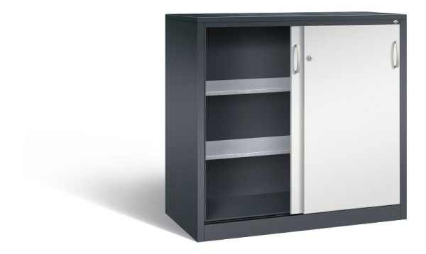 C+P Schiebetürenschrank Acurado, H1200xB1200xT600mm, Farbe: Schwarzgrau / Lichtgrau, Bügelgriff, 2067-09 S10042