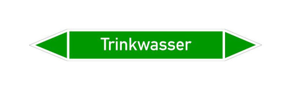 Schilder Klar Rohrleitungskennzeichen Trinkwasser, 33000x90 mm Folie selbstklebend, 101468/95
