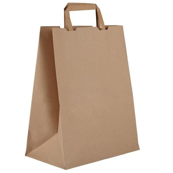 Vegware Große kompostierbare Tragetaschen aus recyceltem Papier, VE: 250 Stück, DW628