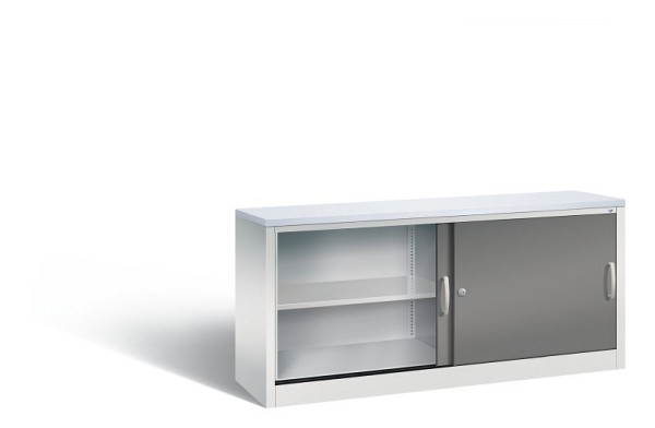 C+P Sideboard mit Schiebetüren Acurado, H720xB1600xT400mm, Farbe: Lichtgrau / Vulkangrau, Bügelgriff, 2 OH, 5724-00 S10330