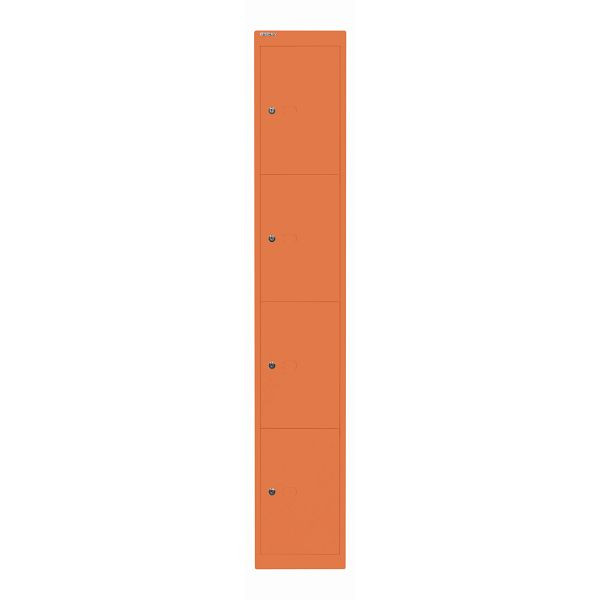 Bisley Schließfachschrank Office, 4 Fächer, Tiefe 457 mm, 603 orange, CLK184603