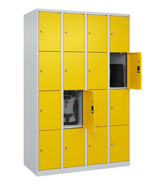 C+P Schließfachschrank Evolo PLUS, 16 Fächer, 1850x1200x500mm, 7035/1023, 049000-404 S10001