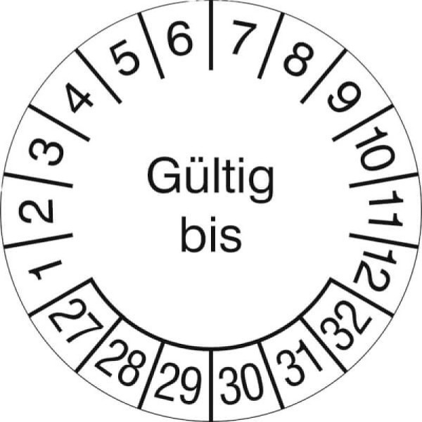 Stein HGS Prüfplaketten ohne Jahresfarbe (6 Jahre), Gültig bis, 2027-2032, 31.3688-27