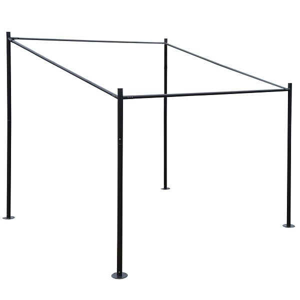 Mendler Pergola-Gestell HWC-A22, Anbaupergola Garten Pavillon Terrassenüberdachung Gestänge, Stahl 3x3m, 75897