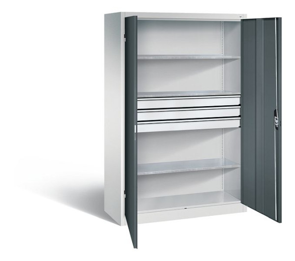 C+P Werkzeugschrank Acurado, H1950xB1200xT500mm, Farbe: Lichtgrau / Anthrazitgrau, Muldengriff, 8931-5030 S10087