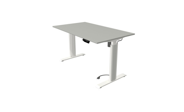 Kerkmann Steh-/Sitztisch Move 1 advance 140 x 80 cm Gestell weiß, Tischplatte lichtgrau, 10280611