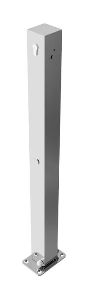 Schake Edelstahlpfosten 70 x 70 mm, umlegbar, selbsteinrastende Verriegelung für Dübel Befestigung, mit Profilzylinderschloss, 4070UZ