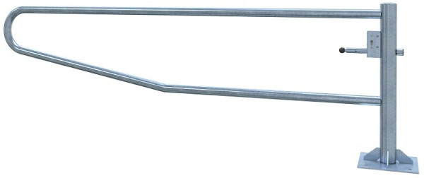 Schake Gatterschranke drehbar 3,00m mit Profilzylinder, Drehpfosten: Ø 102mm, Schrankenarm: Ø 60mm, zum Aufdübeln, feuerverzinkt, 413_301ZP