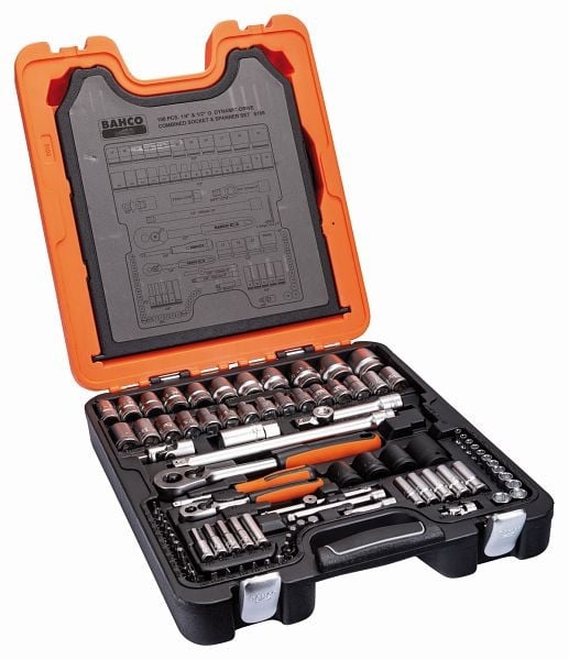 Bahco Steckschlüssel-Satz 1/2"+1/4", 108-teilig, S108, 7314150122257