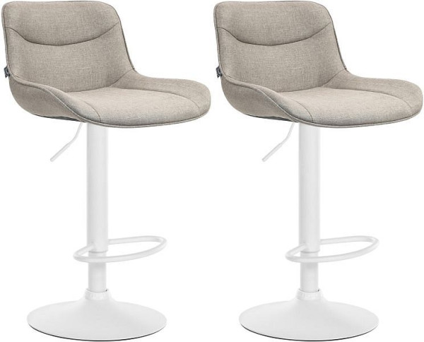 CLP Barhocker Vonore Stoff weiß, taupe, VE: 2 Stück, 325239