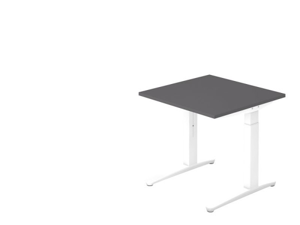 Hammerbacher Schreibtisch C-Fuß 80x80cm Graphit/Weiß, VXB08/G/WW