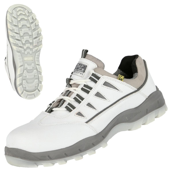 NITRAS SPORT STEP WH, S3 Sicherheitshalbschuhe, strapazierfähiges Kunstleder, weiß, Größe: 49, VE: 10 Paar, 7305-49