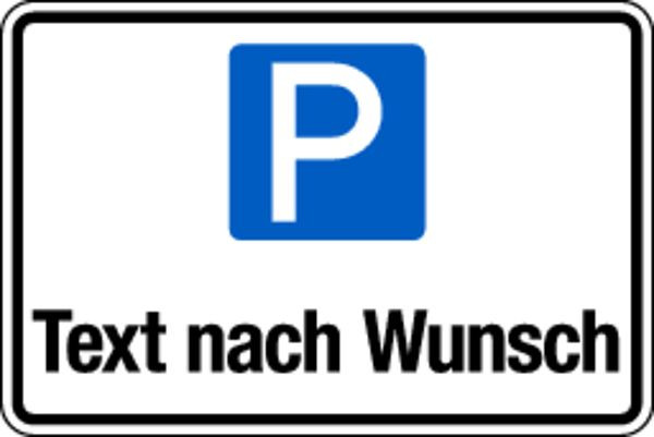 Schilder Klar Parkplatzkennzeichnung Text nach Wunsch, 297x210x2 mm Aluverbund, 1607/16