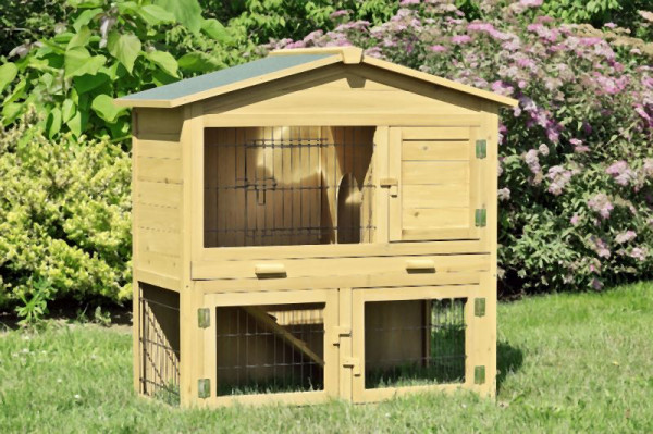 Metra Kaninchenstall, Hasenstall, XXL, herausziehbarer und verzinkter Boden, 10018