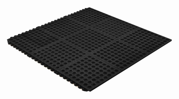 Notrax Cushion Ease GSII Nitrile FR Arbeitsplatzmatten Ergonomie Anti- Ermüdung Nasse Bereiche Stecksysteme 850SFR, Schwarz, VE: 1 m², 850SFR00BL