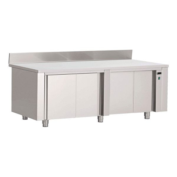 Gastro-Inox Wärmeschrank aus Edelstahl mit Aufkantung, 1800(L)x600(T)x880(H)mm, 304.055