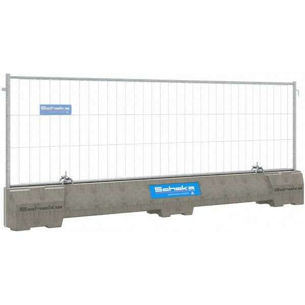 Schake Betonleitschwelle SET bestehend aus: 1 x Betonleitschwelle (Art.-Nr. 3F1035), 1 x Mobilzaun 1,20 x 3,50 m (Art.-Nr. 3B1235), 3F1035-SET2S