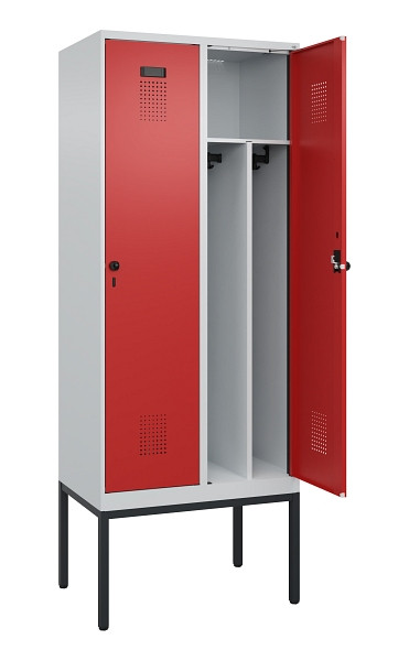C+P Spind Evolo PLUS, Gestell, 2 Abteile, 2120x800x500mm, 7035/3000, Verschluss Drehriegel, 0490307-22F S10003
