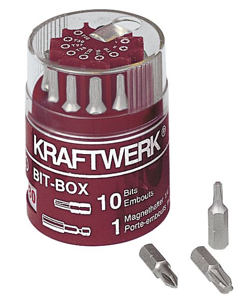 Kraftwerk Rund-Bit-Box 1/4" TX, 11tlg, Bitlänge: 25 mm, 2780