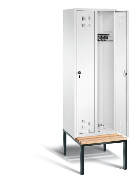 C+P Garderobenschrank Evolo, H2090xB610xT815mm, Farbe: Verkehrsweiß, 48050-20 S10391