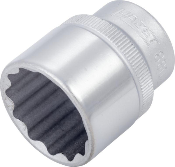 Hazet Steckschlüsseleinsatz, Doppelsechskant, Vierkant hohl 10 mm (3/8 Zoll), 22 mm, Mit Rändelung, 880Z-22