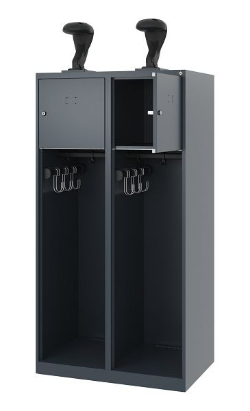 C+P Feuerwehrspind Evolo, Modell YOUNGSTER, 2 Abteile, H1530xB800xT500 mm, Anthrazit, 0490015-22 S10004