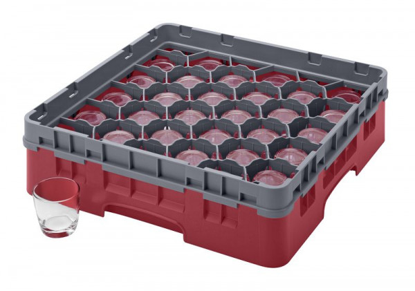 Cambro Spülkorb mit 30 Fächern Camrack® 9,2 cm maximale Höhe, Farbe: Preiselbeere, 30S318416