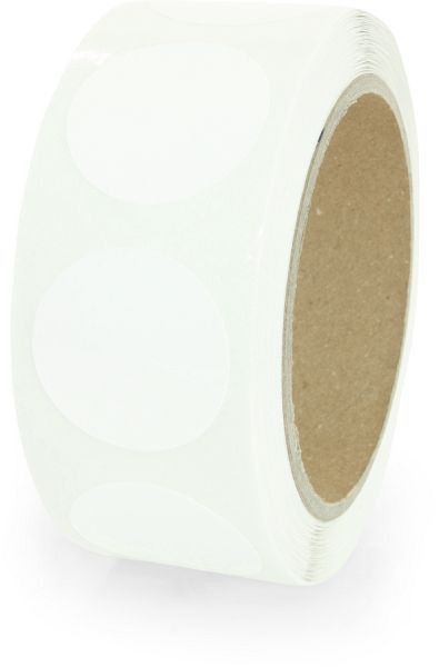 Moedel Markierungspunkte blanko, Polypropylenfolie, weiß, Ø 35 mm, VE: 500 Stück/Rolle, 55677