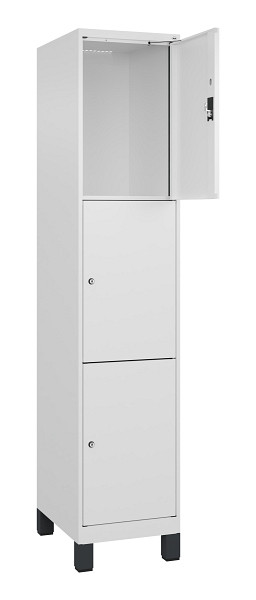 C+P Schließfachschrank Evolo PLUS, mit Füßen, 3 Fächer, 1950x400x500mm, 9016/90, 049010-123 S10020