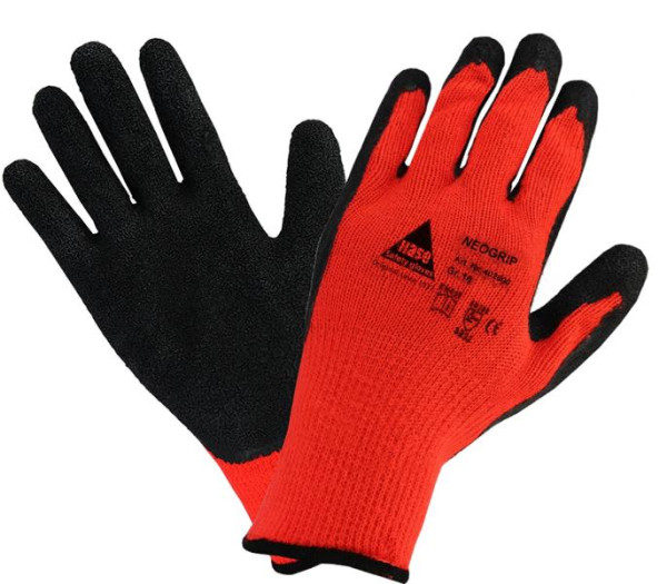 Hase Safety NEOGRIP-ORANGE gestrickter Handschuh aus Baumwolle/Polyester, Größe: 8, VE: 12 Paar, 402600-8