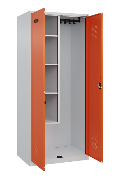 C+P Putzmittel-Spind Evolo PLUS, 2 Abteile, 1850x800x500mm, 7035/2004, Zylinderschloss, 049100-02 S10029