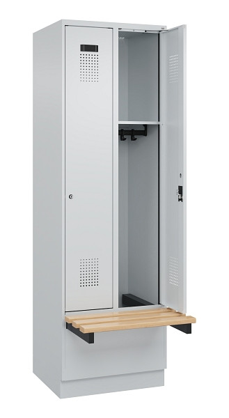 C+P Spind Evolo PLUS, 2 Abteil, 1950x600x815mm, 7035/7035, Zylinderschloss, 049040-20 S10040